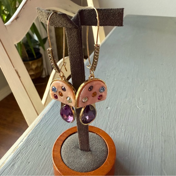 Betsey Johnson Gold Tone Mushroom Earrings - Picture 4 of 8